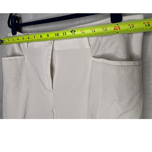 Talbots Cropped Pants Womens 14 White Button Accent on Legs 34" Waist Classic - Picture 5 of 7